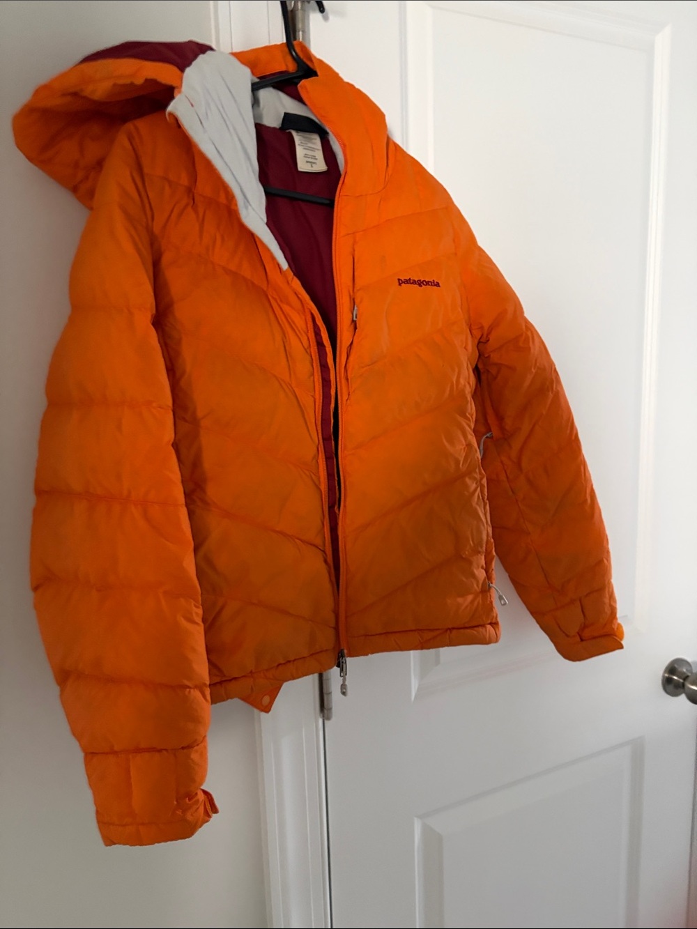 Patagonia un Orange Hooded Puffer Jacket